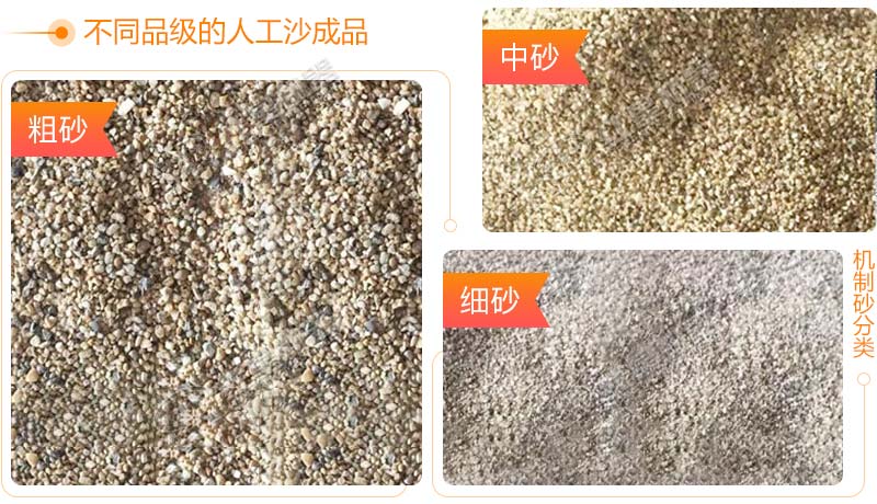 不同規(guī)格的成品砂料