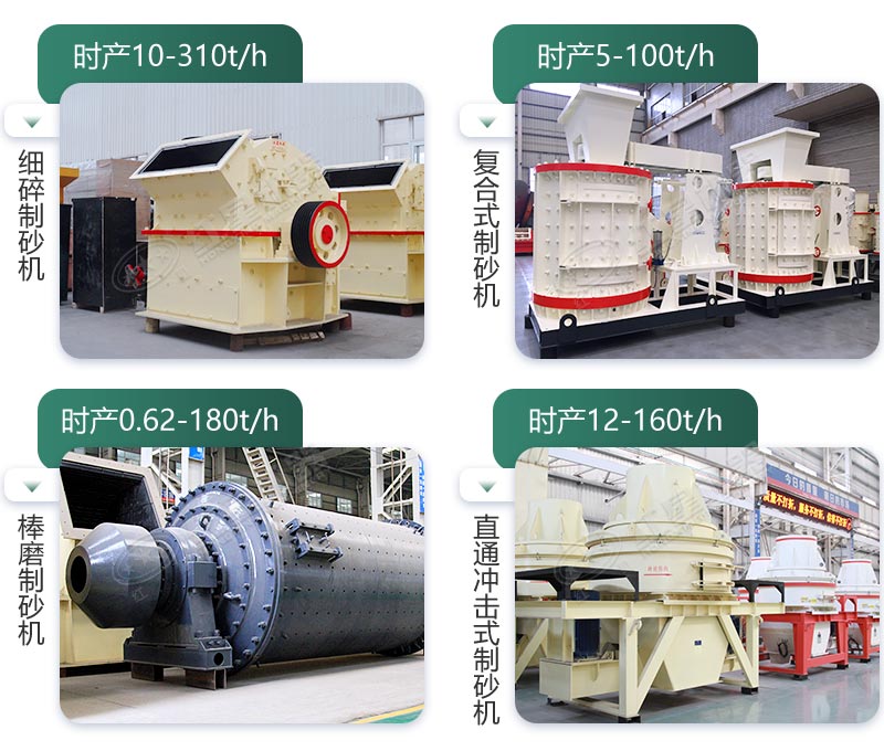不同型號的制砂設備